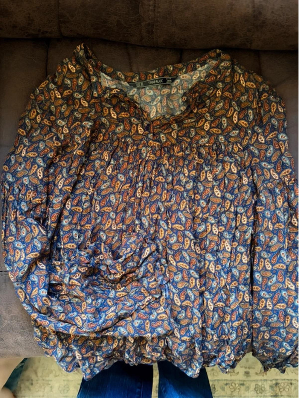 Zara fall paisley flare long sleeves